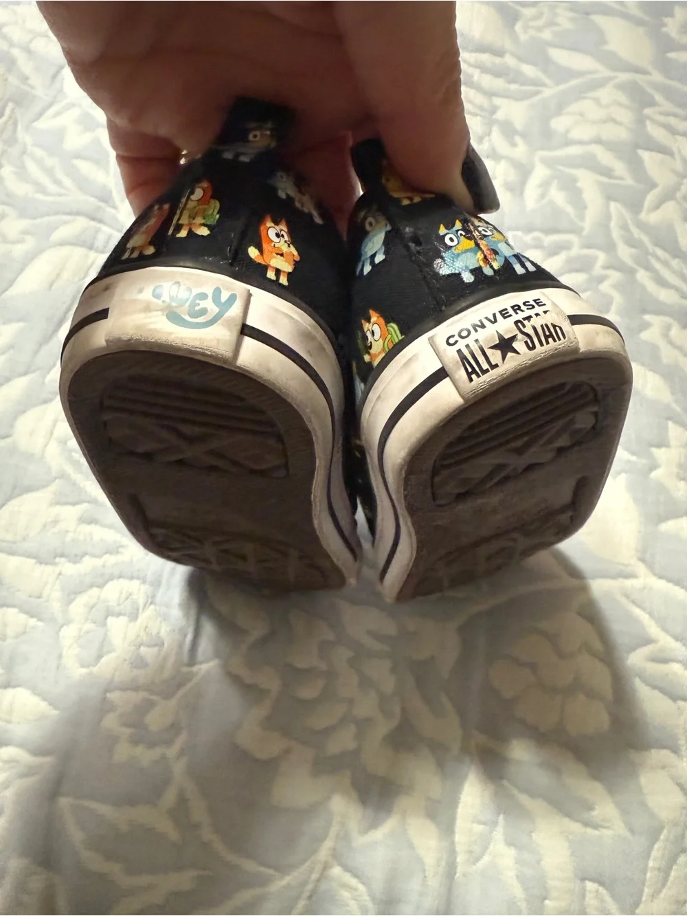 Converse Kids Black Canvas Velcro Sneakers with Colorful Character Print